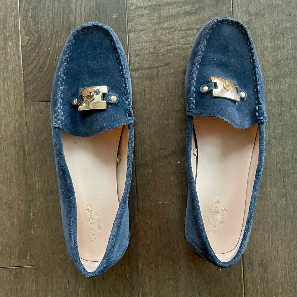 Kate Spade Blue Suede Moccasins